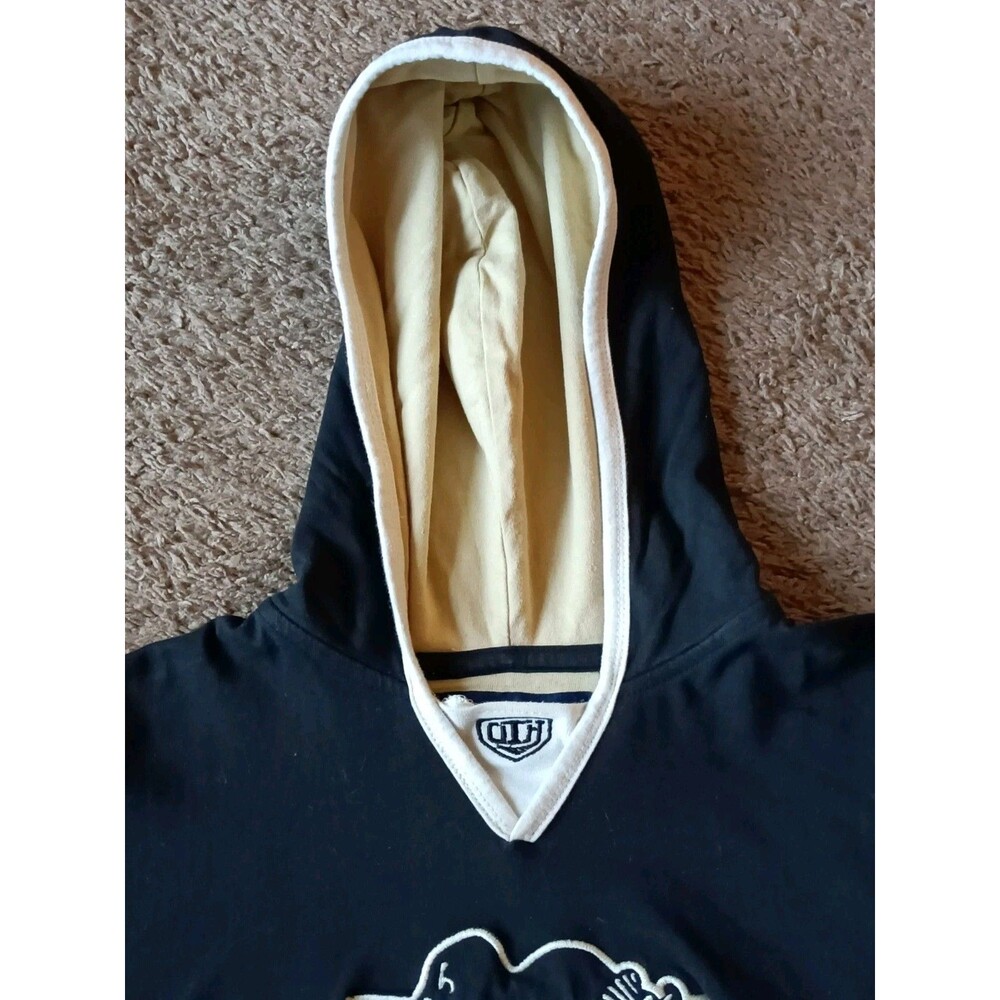 Vintage Pittsburgh Penguins Hoodie Kids Size Large Embroidered Black Sweatshirt - Picture 2 of 8